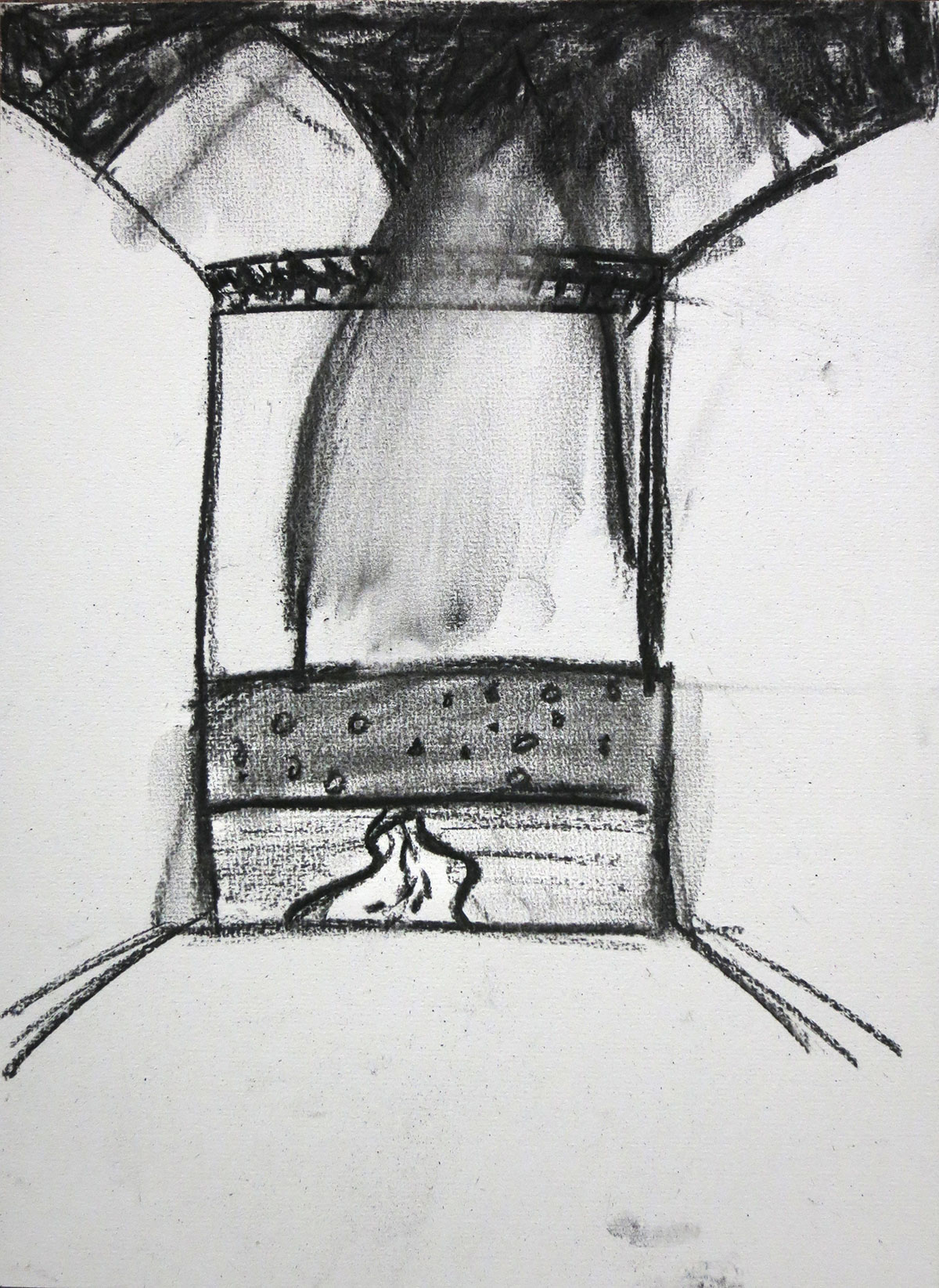 TheRideSketch4 The Ride.<br />
Pastel sketch nr 4 of the video art installation at Oude Kerk Amsterdam