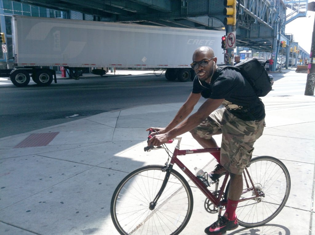 Akh is off, on his bike ride through his old neighborhood.